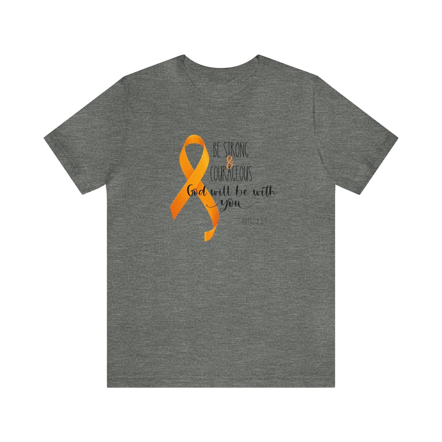 Joshua 1:9 Leukemia Support - unisex jersey short sleeve tee- T-Shirt Daffodil & Alder