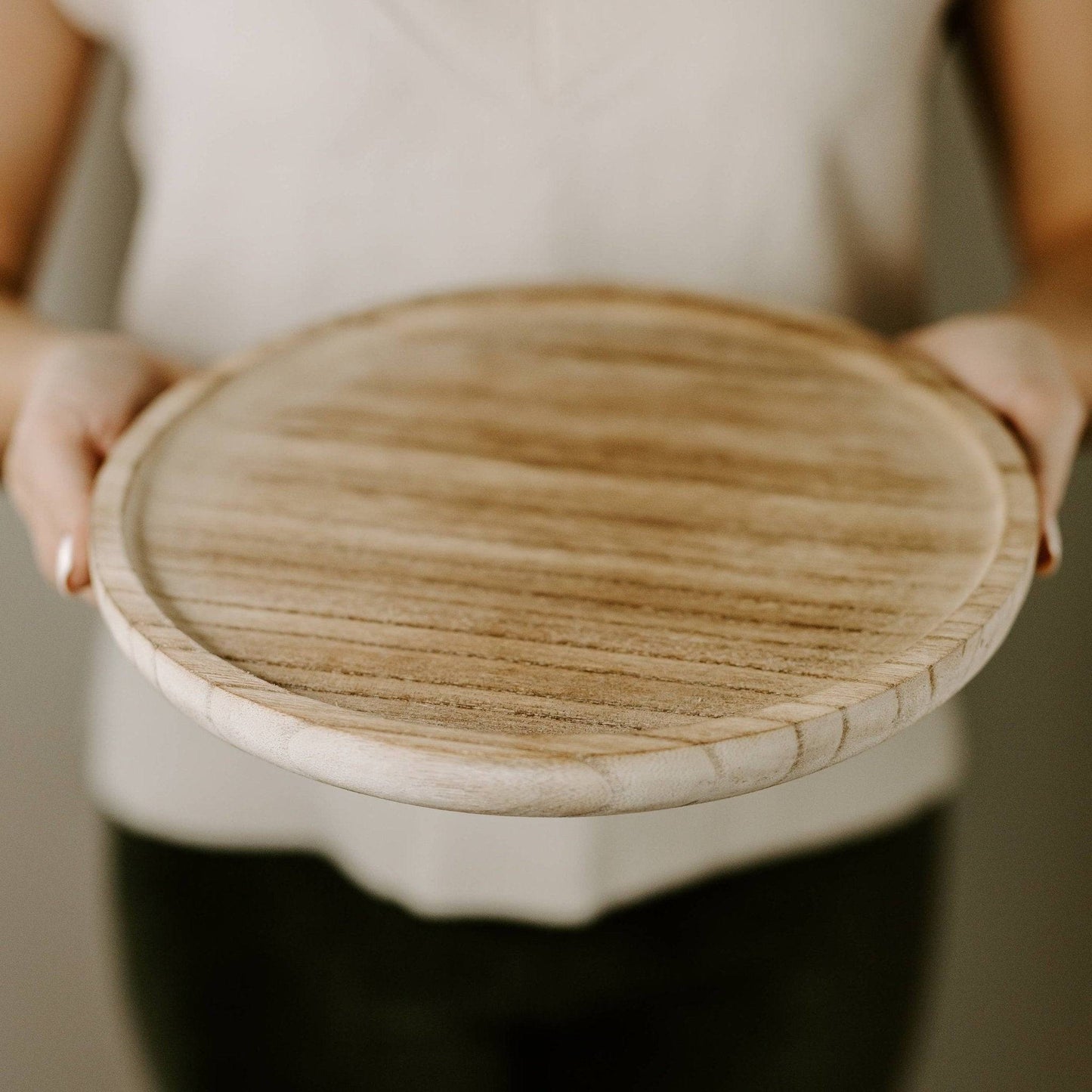 Large Rustic Round Wood Tray - Home Decor & Gifts- Daffodil & Alder