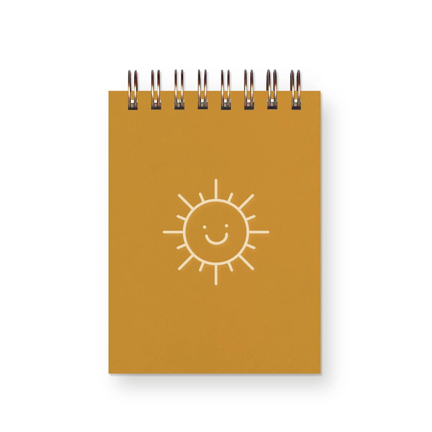 Smiling Sunshine Mini Jotter Notebook- Stationery Gift Daffodil & Alder