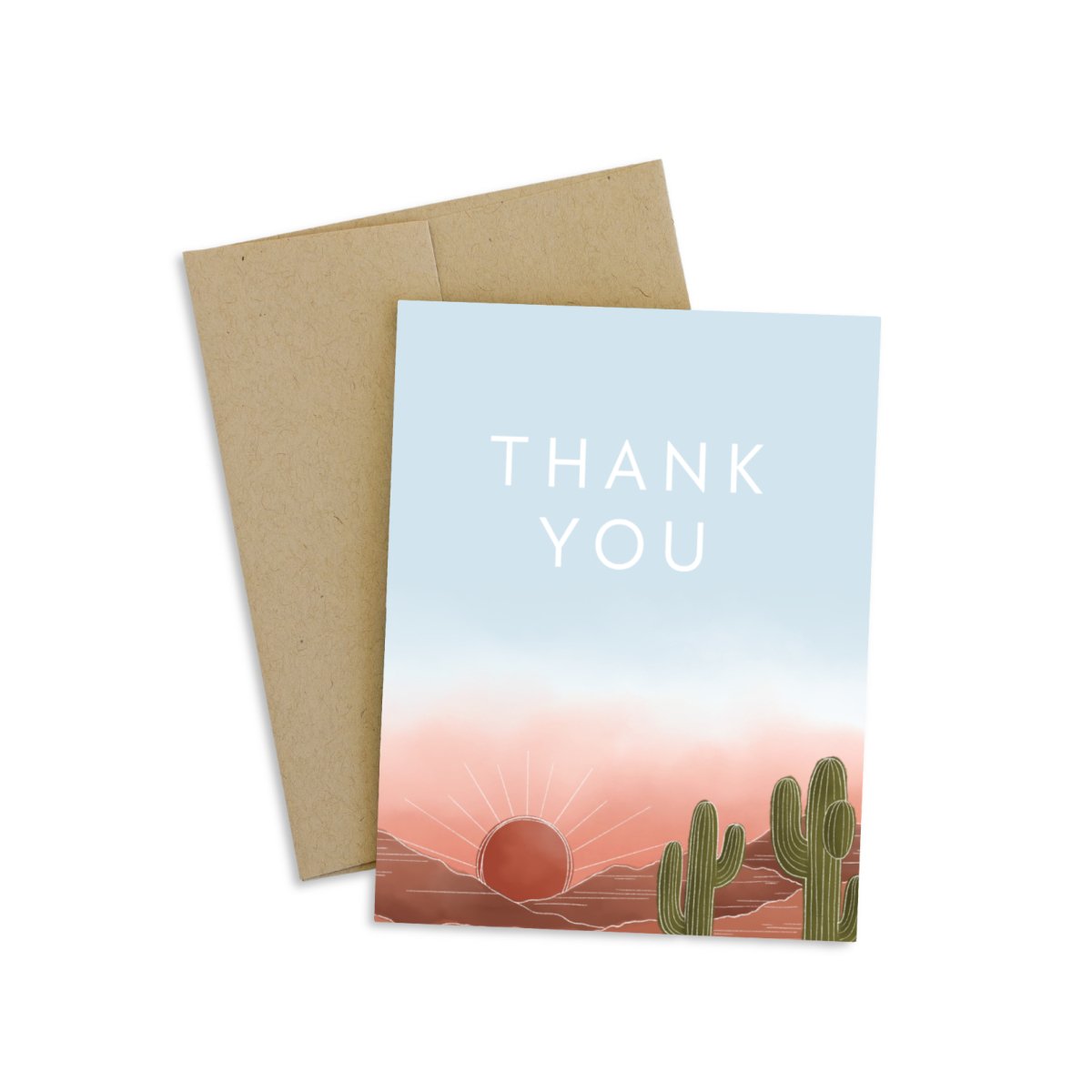 Big Sky Desert Thank You Greeting Card - Daffodil & Alder