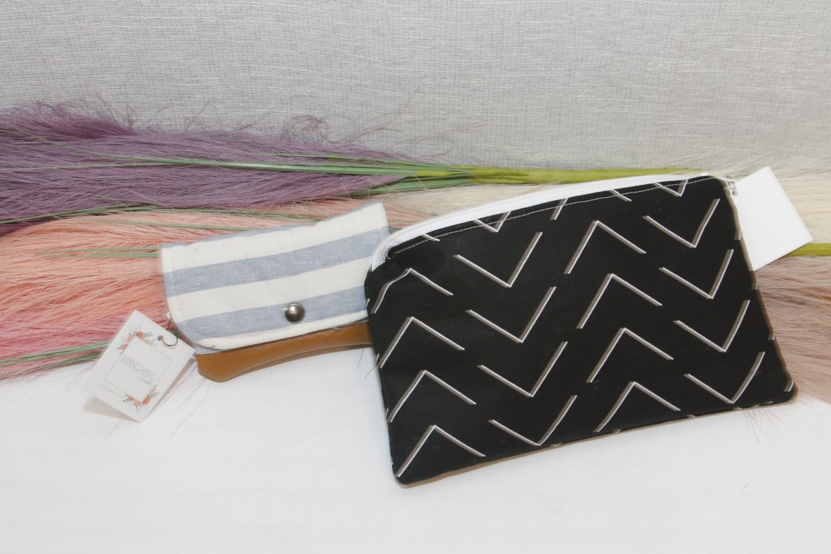 Black & White Quilted Cotton Pencil and Pen Pouch - Accessories Daffodil & Alder