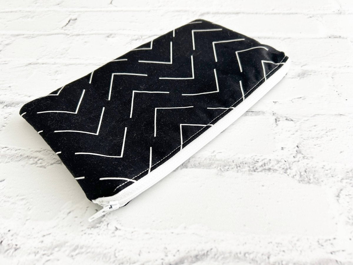 Black & White Quilted Cotton Pencil and Pen Pouch - Accessories Daffodil & Alder