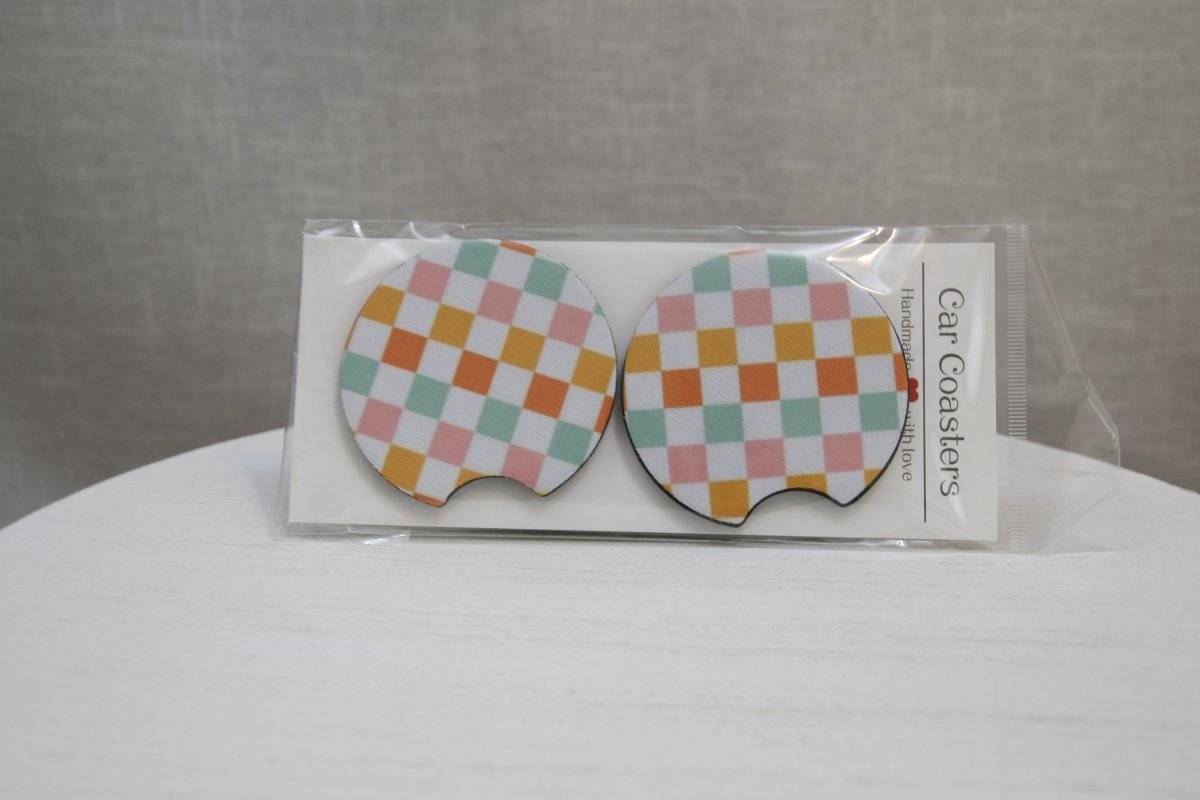 Car Coasters, Set of 2 Car Coasters - Gift Accessory Daffodil & Alder