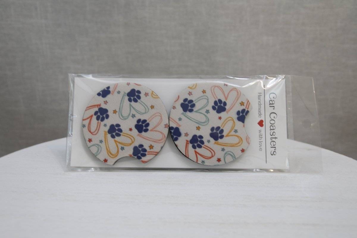 Car Coasters, Set of 2 Car Coasters - Gift Accessory Daffodil & Alder