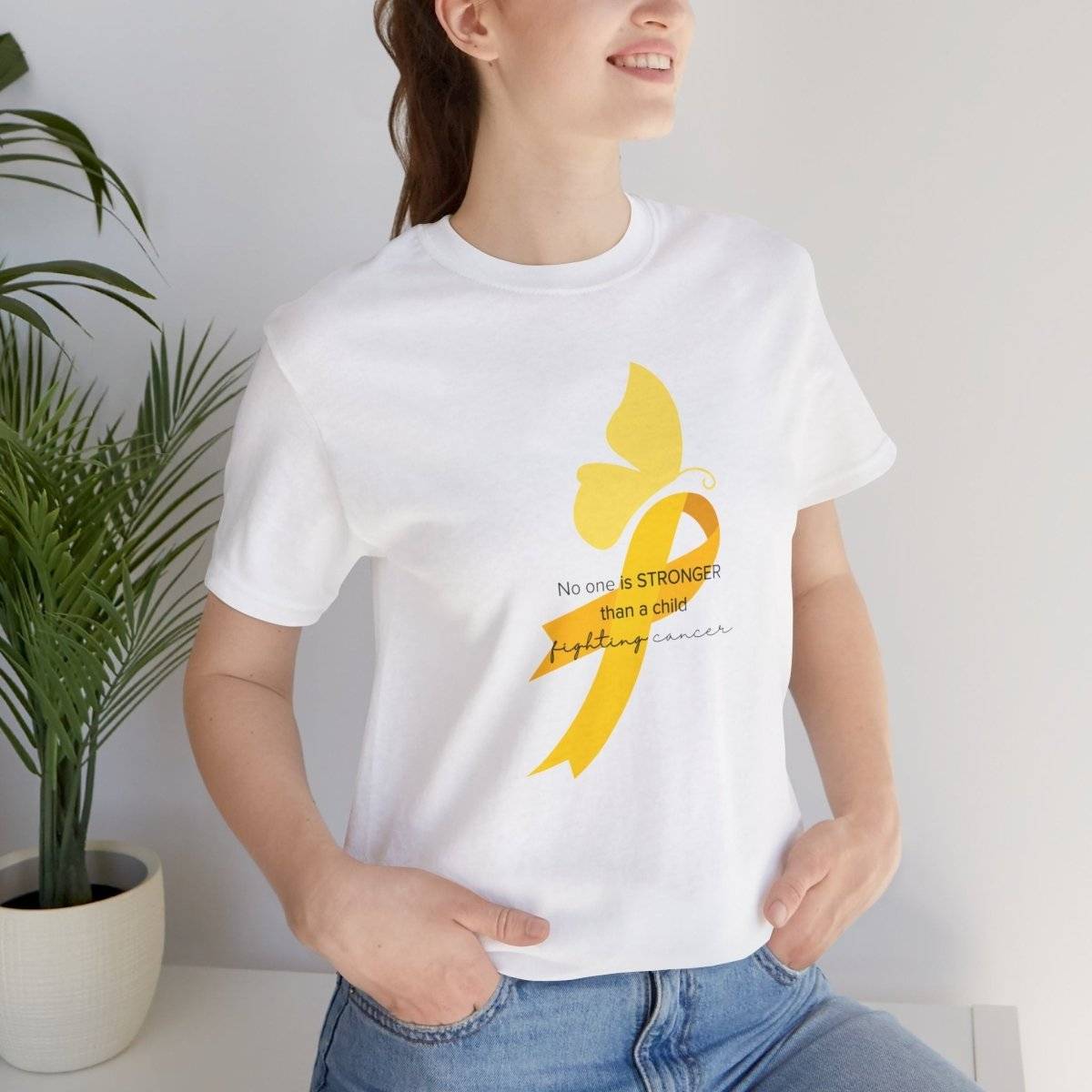 Childhood Cancer Awareness Sweet Butterfly Tee- T-Shirt Daffodil & Alder