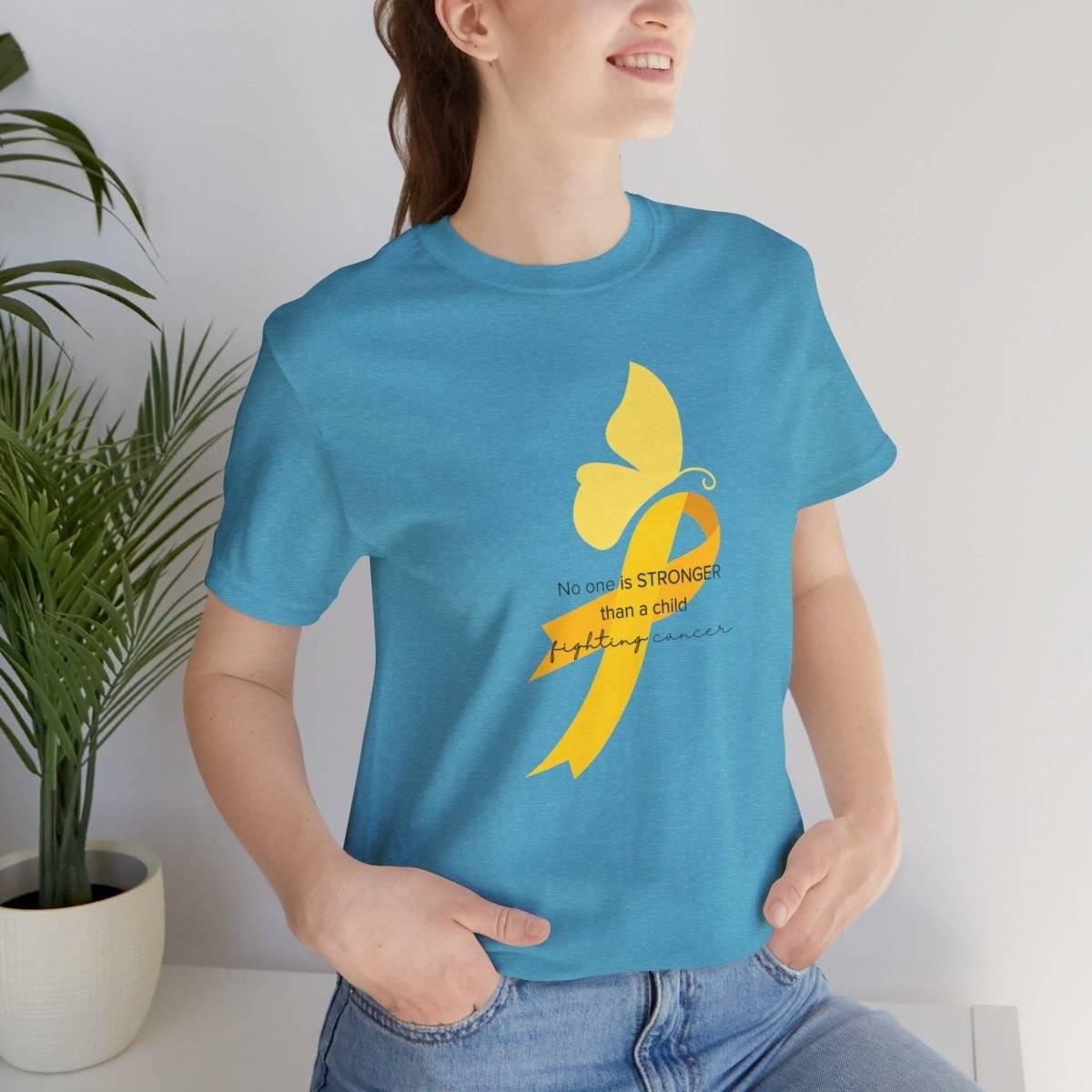 Childhood Cancer Awareness Sweet Butterfly Tee- T-Shirt Daffodil & Alder