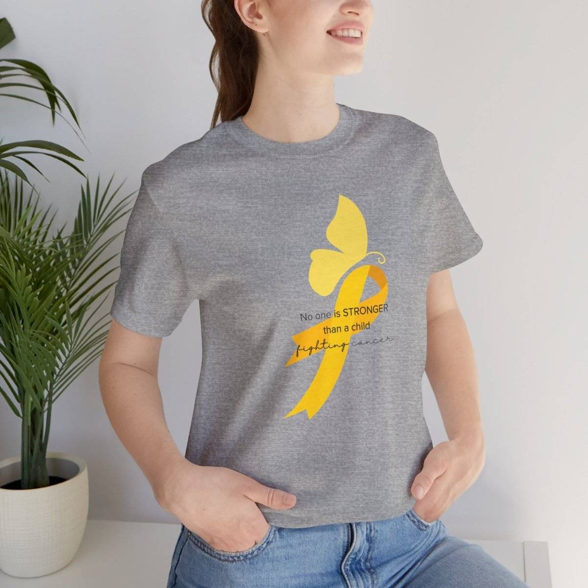 Childhood Cancer Awareness Sweet Butterfly Tee- T-Shirt Daffodil & Alder