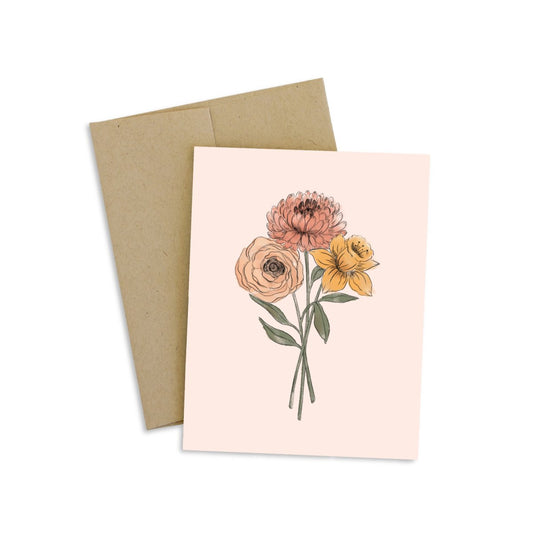 Daffodils and Chrysanthemums Greeting Card - Daffodil & Alder