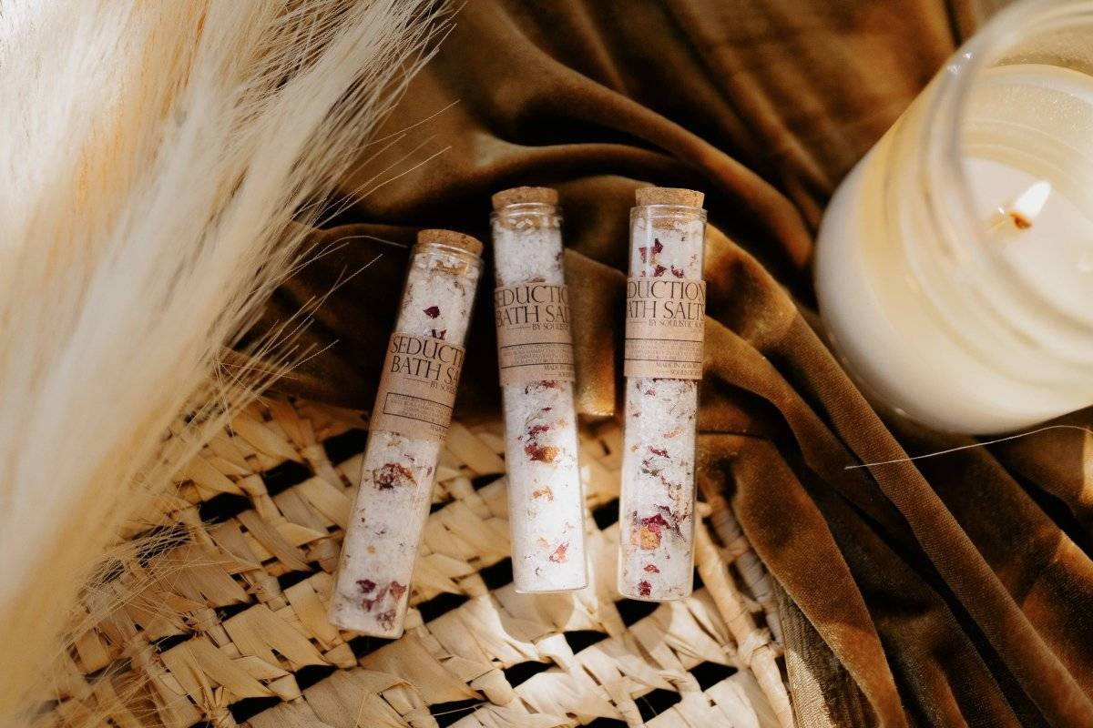 Herbal Bath Salts Test Tubes | Made With Dried Flowers- Gift Daffodil & Alder