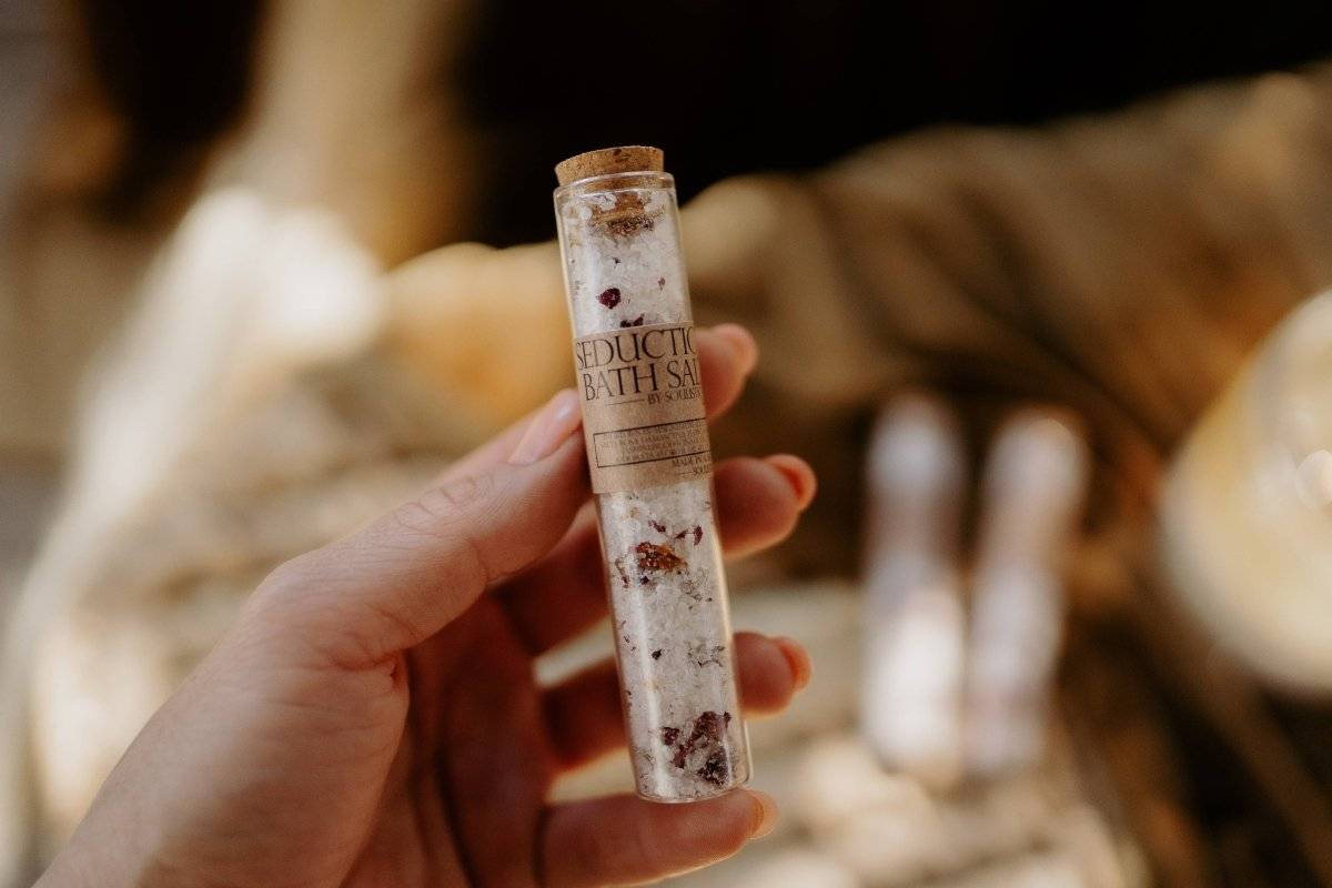 Herbal Bath Salts Test Tubes | Made With Dried Flowers- Gift Daffodil & Alder