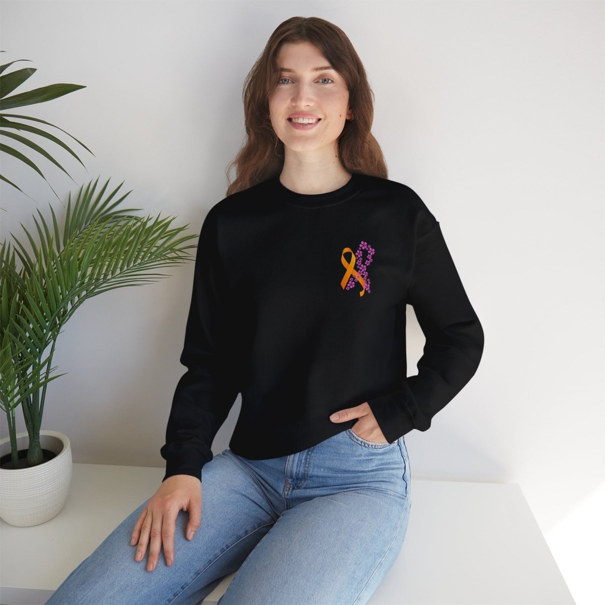 Hope for ALL Periwinkle & ALL Ribbons Crewneck- Sweatshirt Daffodil & Alder