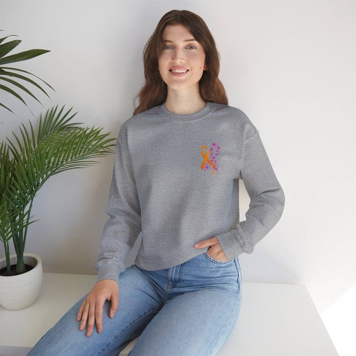 Hope for ALL Periwinkle & ALL Ribbons Crewneck- Sweatshirt Daffodil & Alder