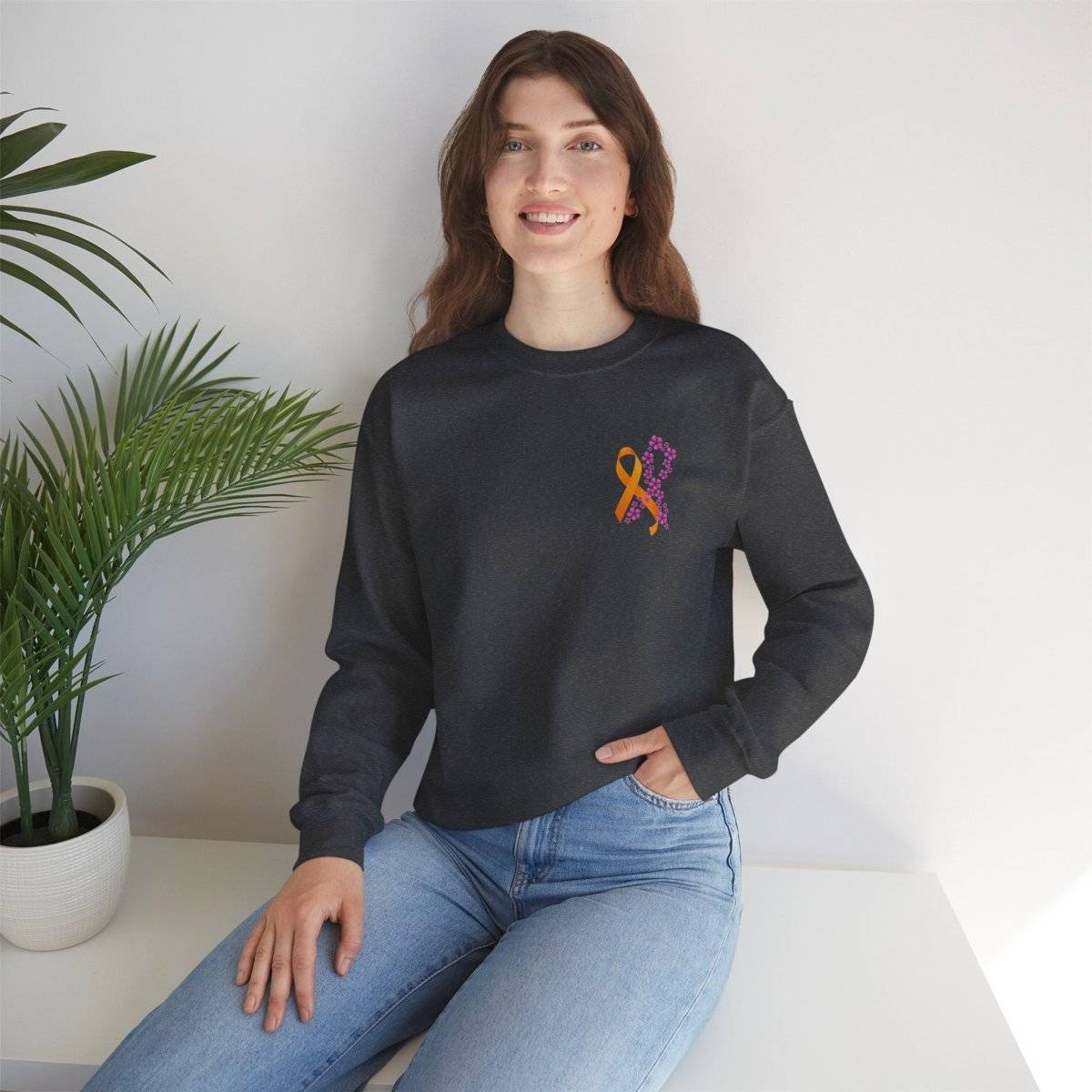 Hope for ALL Periwinkle & ALL Ribbons Crewneck- Sweatshirt Daffodil & Alder