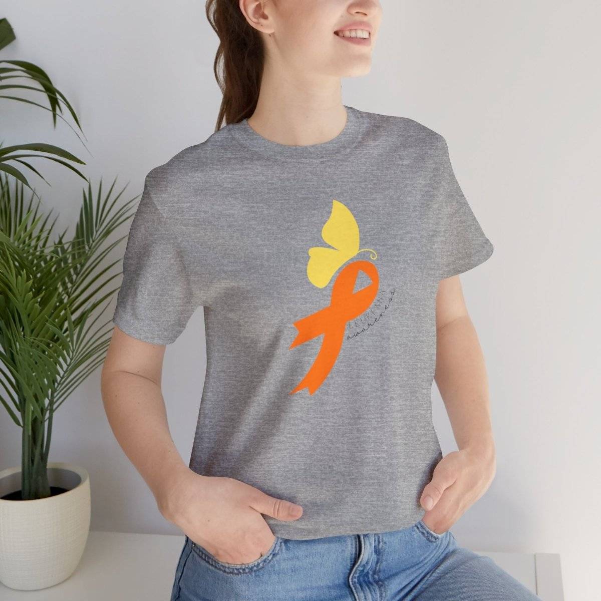 Leukemia Awareness Sweet Butterfly Tee- T-Shirt Daffodil & Alder