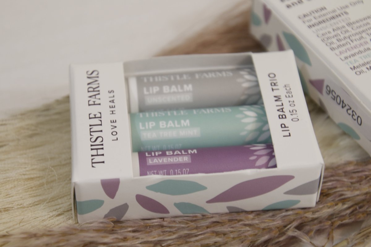 Lip Balm Trio Set - Lavender, Tea Tree Mint, Unscented - Gift Daffodil & Alder