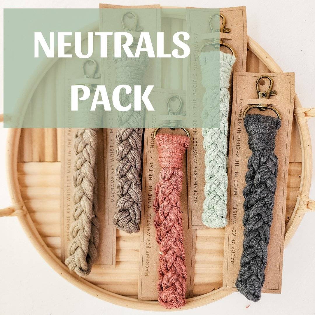 Macrame Key Wristlets - Neutrals Pack- Gift Daffodil & Alder