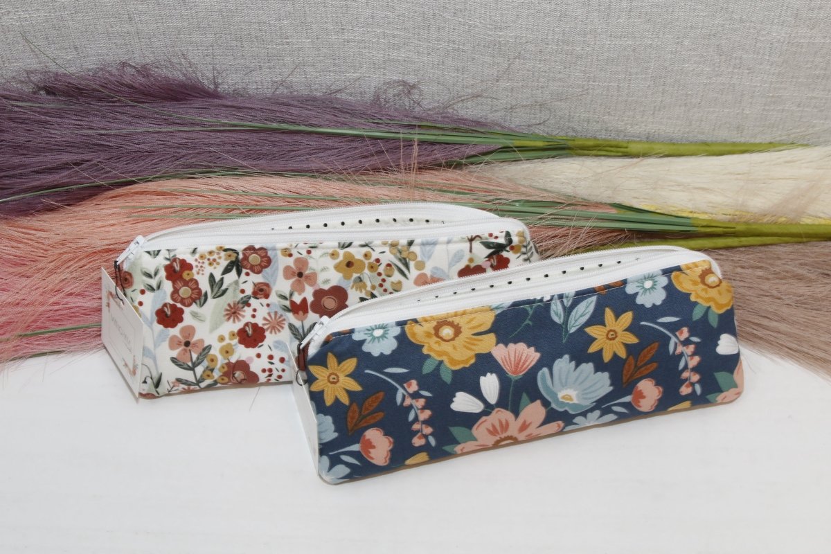 Navy Boho Bloom Pencil Bag - Accessories Daffodil & Alder