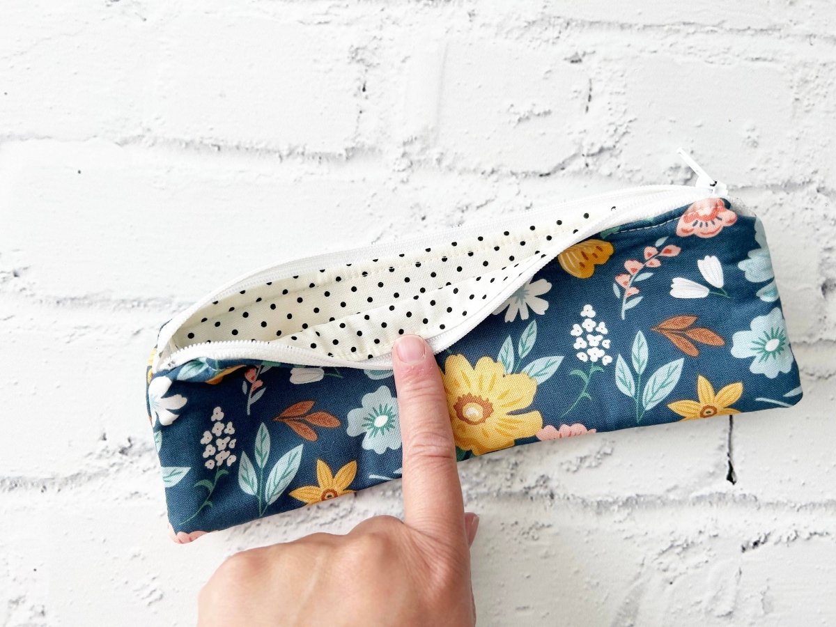 Navy Boho Bloom Pencil Bag - Accessories Daffodil & Alder