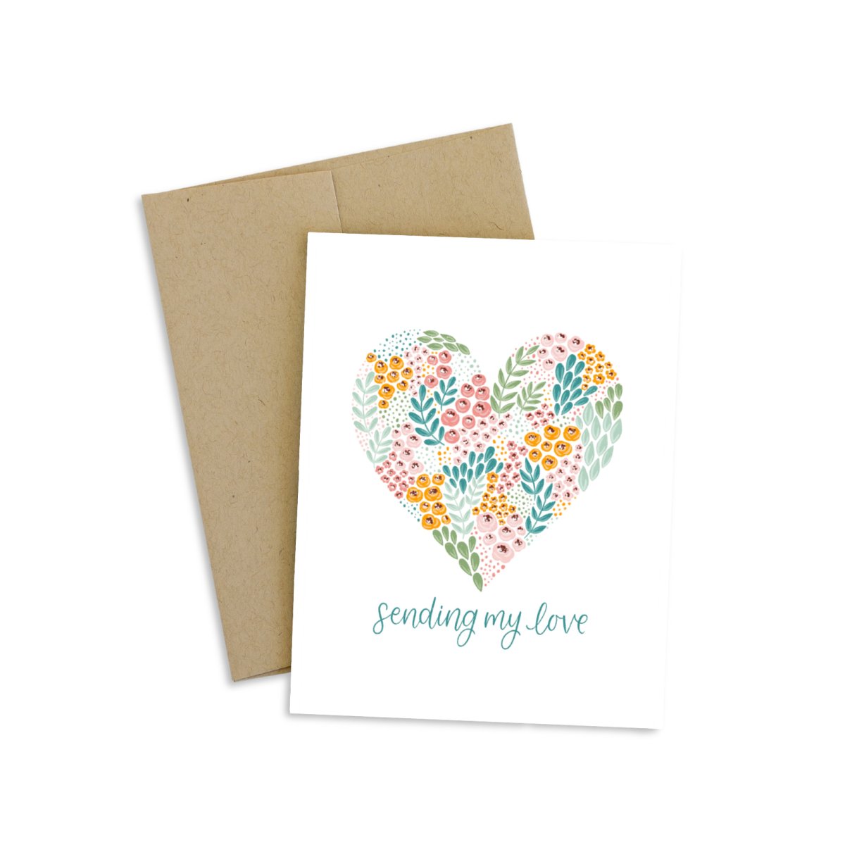 Sending My Love Greeting Card - Stationery Gift Daffodil & Alder