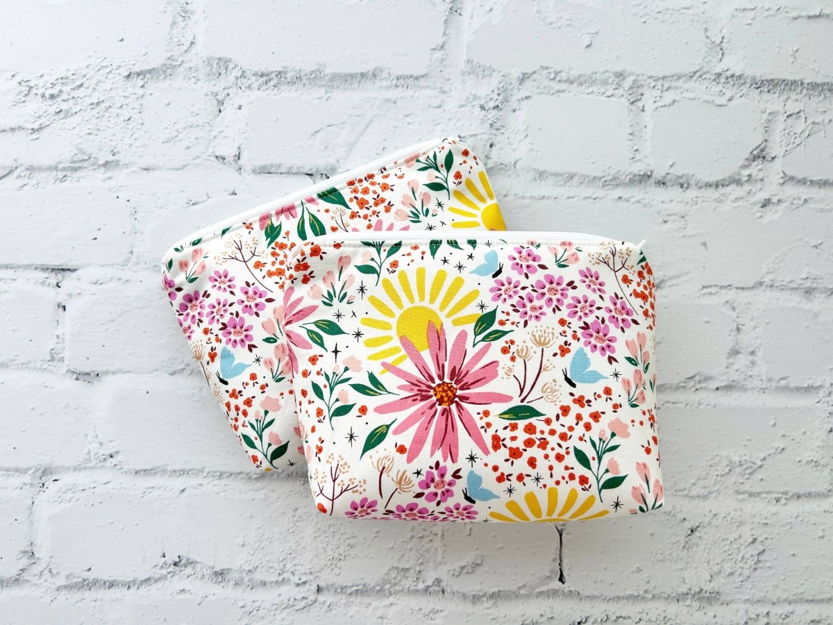 Summer Floral Small Cosmetic Bag - Accessories Daffodil & Alder