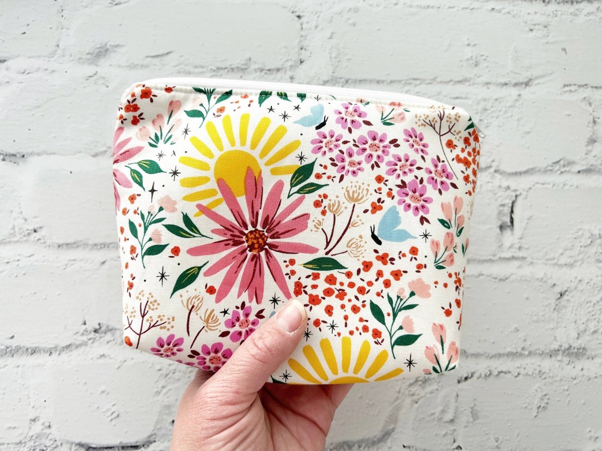 Summer Floral Small Cosmetic Bag - Accessories Daffodil & Alder