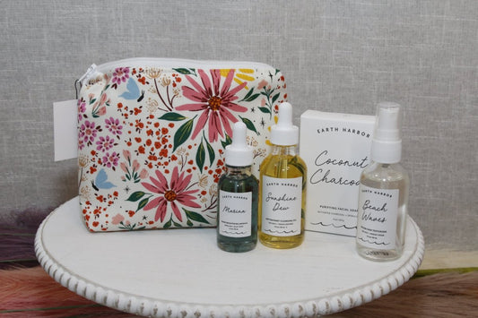 Summer Glow Earth Harbor Essentials with Floral Pouch - Gift Daffodil & Alder