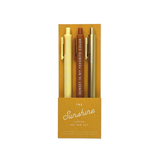 Sunshine Jotter Gel Pen: Set of 3- Daffodil & Alder