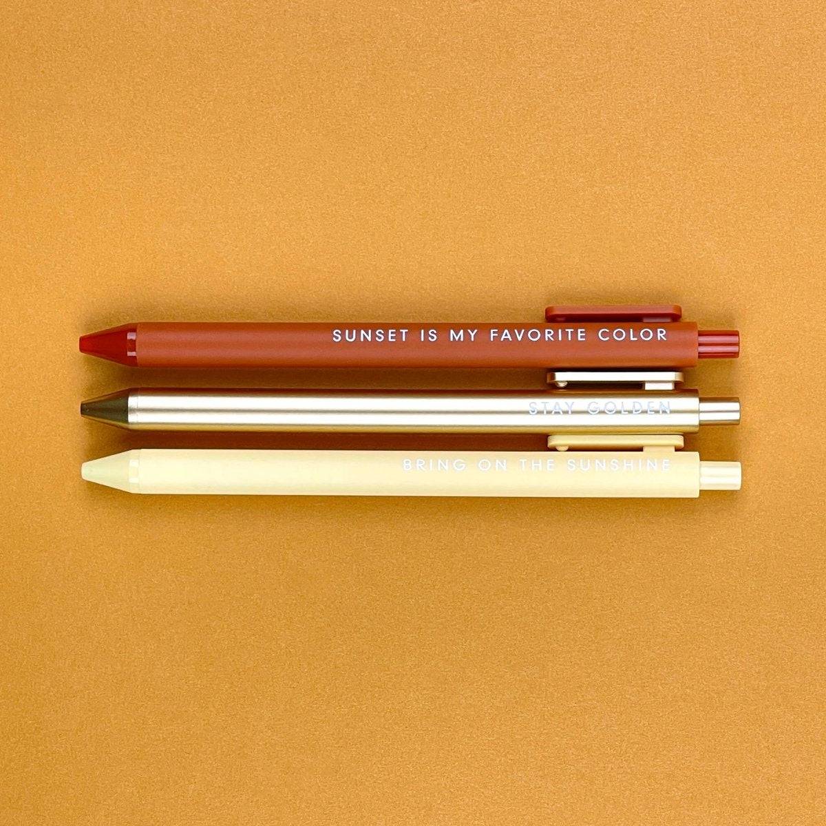 Sunshine Jotter Gel Pen: Set of 3- Daffodil & Alder