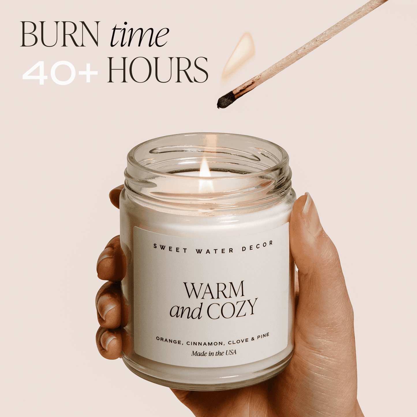 Candy Cane and Cocoa 9 oz Soy Candle - Decor, Gifts- Daffodil & Alder
