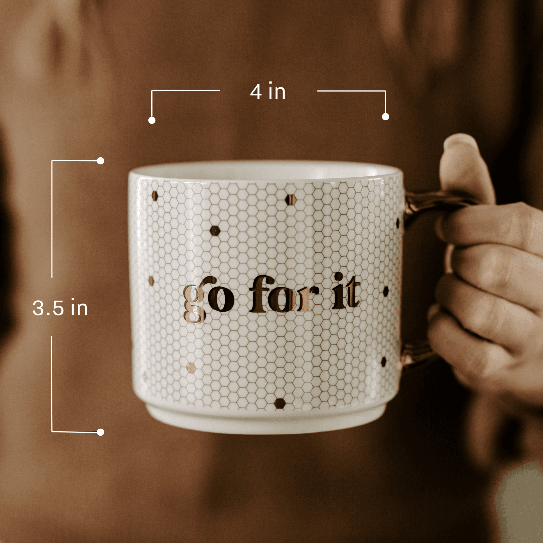 Fa La La Gold Tile Coffee Mug - Home Decor & Gifts- Daffodil & Alder