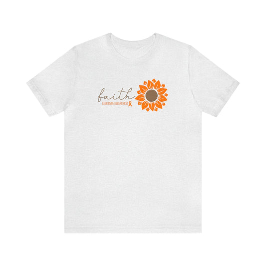 Faith Leukemia Awareness Comfy Tee - Unisex Jersey Short Sleeve Tee- T-Shirt Daffodil & Alder