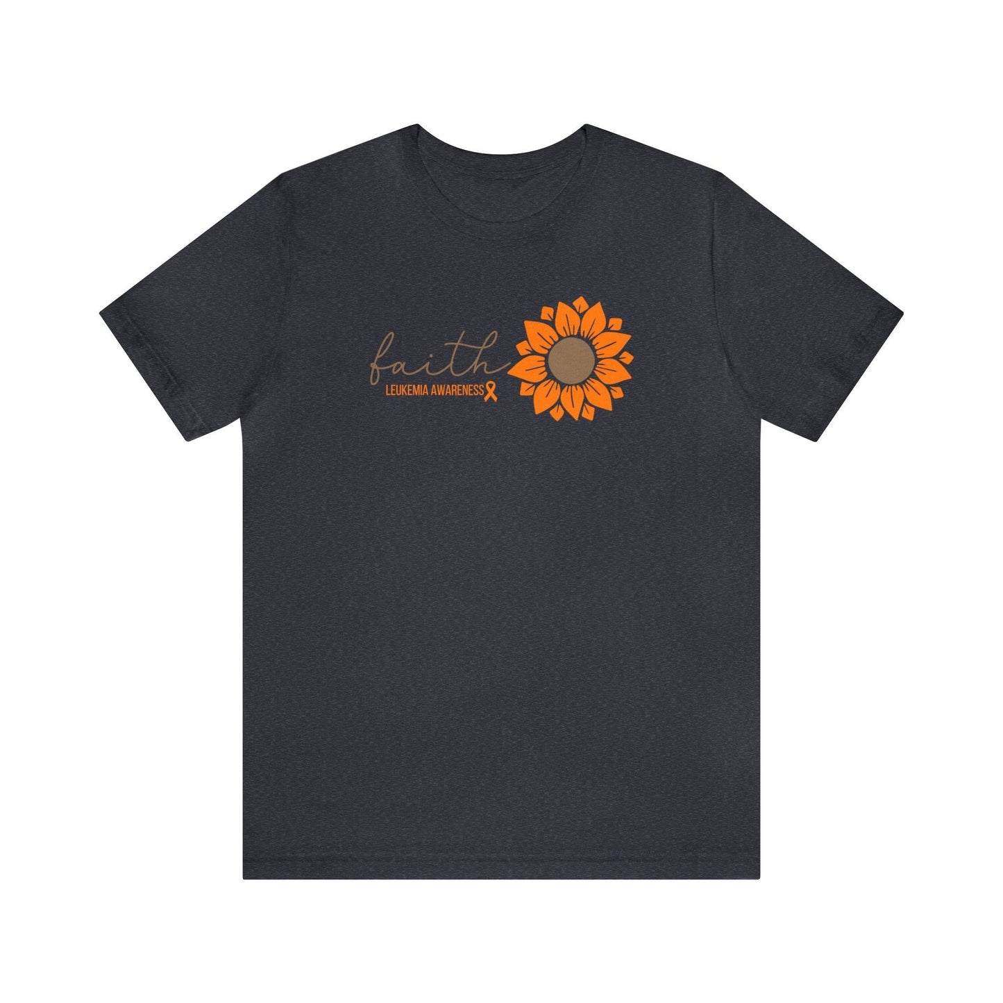 Faith Leukemia Awareness Comfy Tee - Unisex Jersey Short Sleeve Tee- T-Shirt Daffodil & Alder