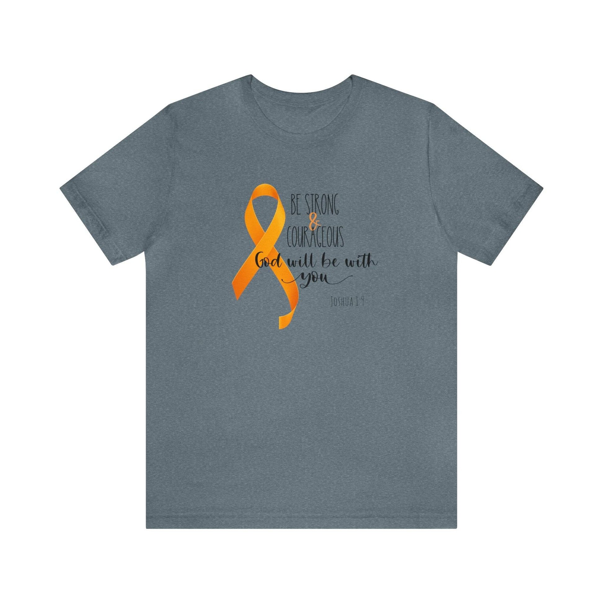 Joshua 1:9 Leukemia Support - unisex jersey short sleeve tee- T-Shirt Daffodil & Alder