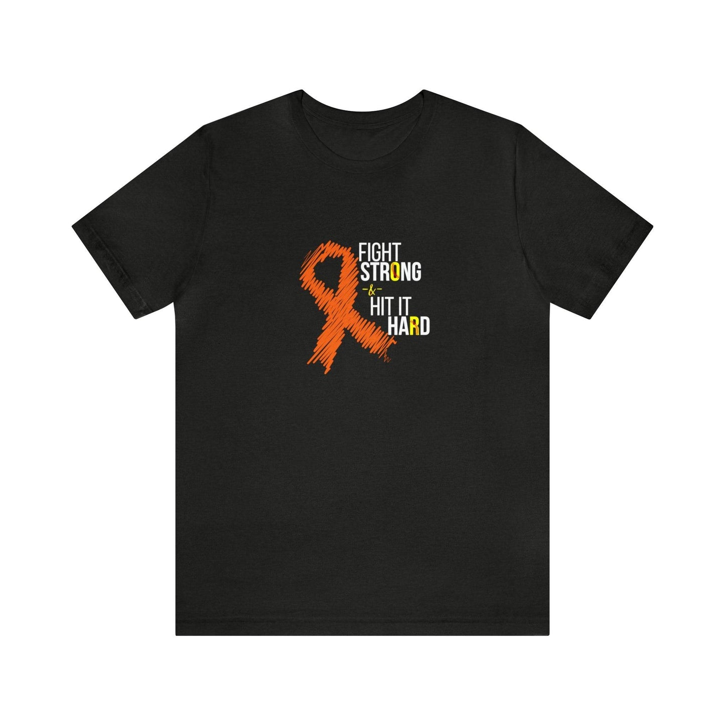 Softball theme Fight strong & Hit it hard Leukemia Support Squad- Unisex Jersey Short Sleeve Tee- T-Shirt Daffodil & Alder