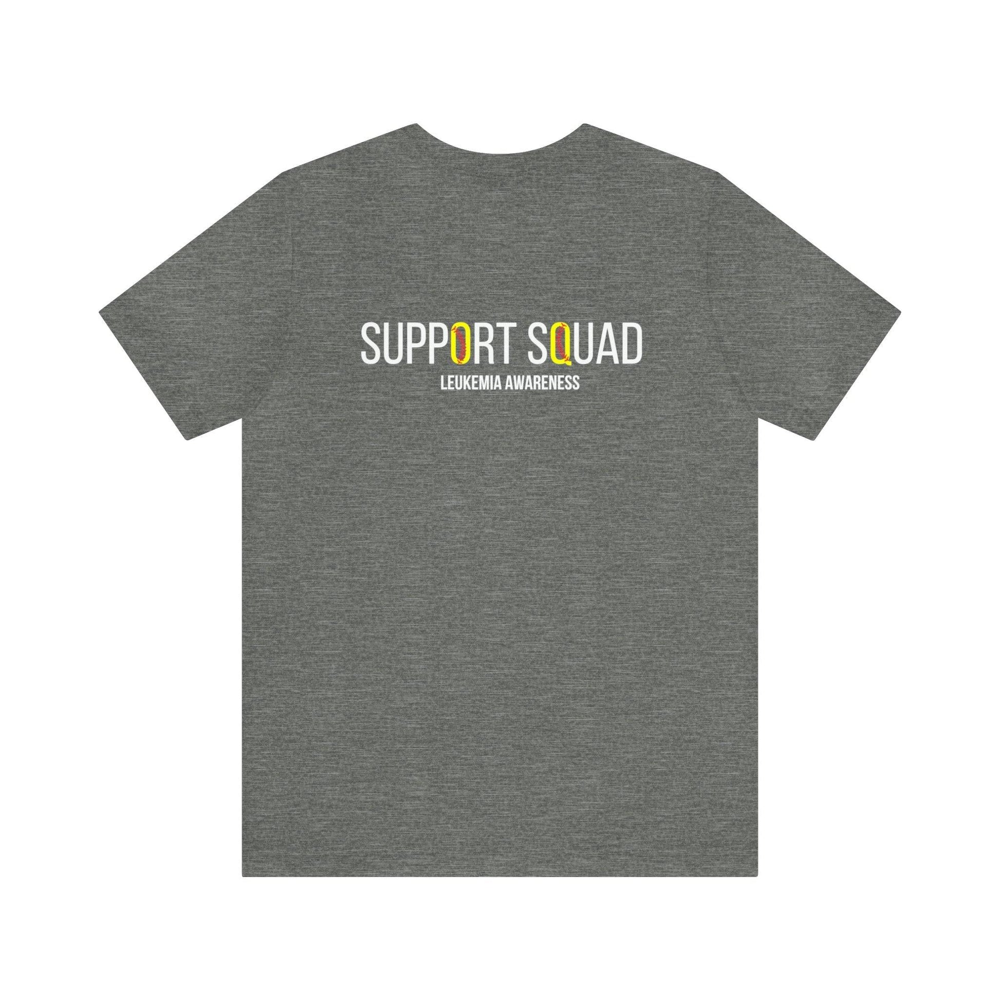 Softball theme Fight strong & Hit it hard Leukemia Support Squad- Unisex Jersey Short Sleeve Tee- T-Shirt Daffodil & Alder