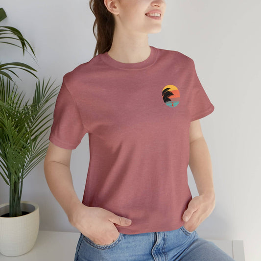 Vintage Sunset| Her fight is our fight leukemia awareness tee - Unisex Jersey Short Sleeve Tee- T-Shirt Daffodil & Alder